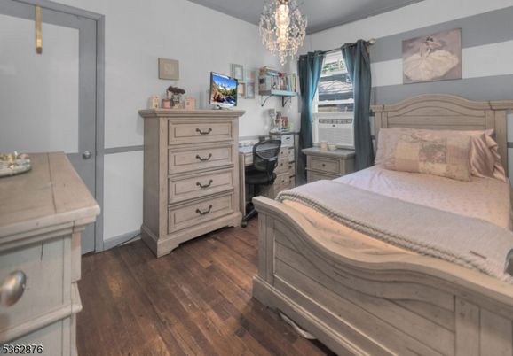 Bedroom, Chandelier, Interior, Wood Texture Flooring