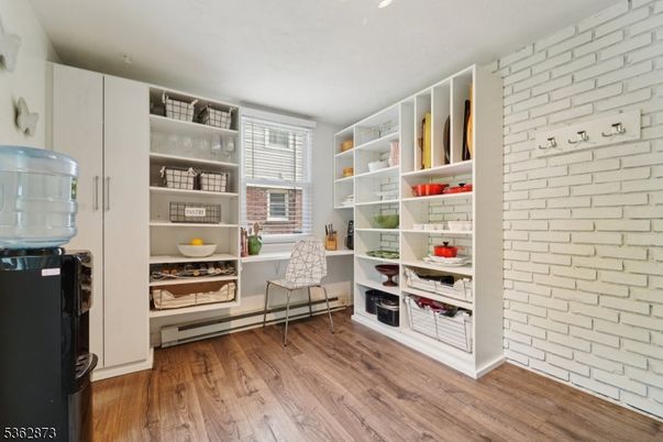 Interior, Stone Walls, Wood Texture Flooring