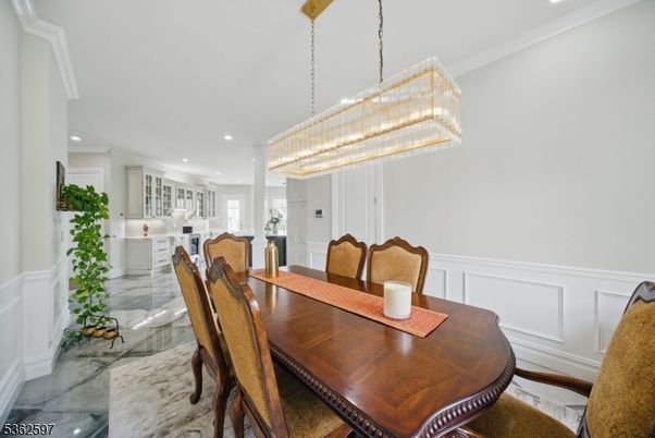 Chandelier, Dining room, Interior, Recessed Lighting