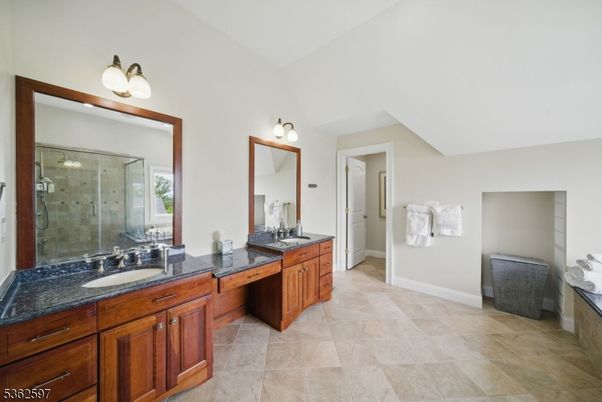 Bathroom, Dual Sink Vanities, Glass Shower, Interior