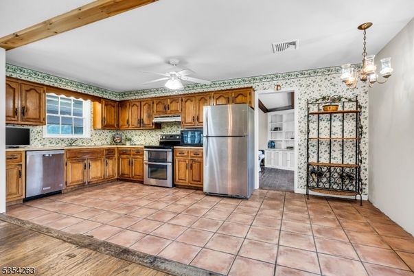 Chandelier, Interior, Kitchen, Pendant Lights, Wood Texture Flooring