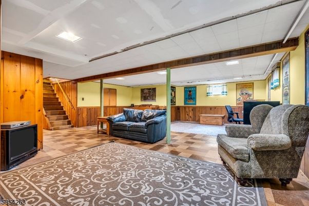 Interior, Living room, Recessed Lighting, Wooden Walls