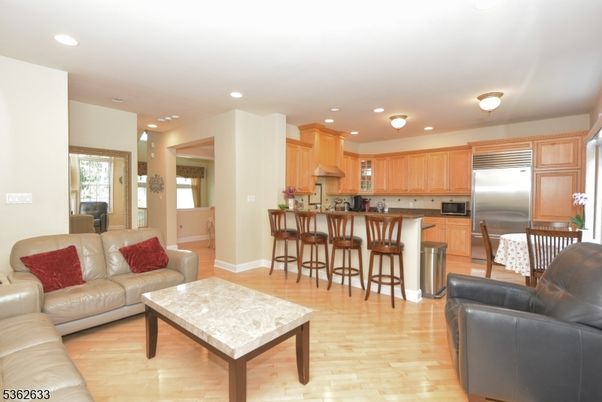 Interior, Kitchen, Living room, Recessed Lighting, Stainless Steel Appliances, Wood Texture Flooring