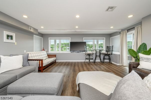 Interior, Kitchen, Living room, Recessed Lighting, Wood Texture Flooring