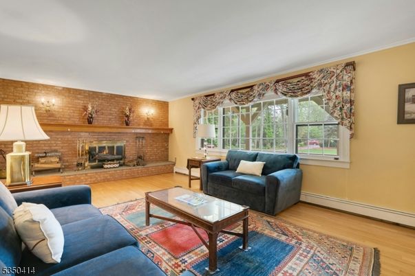 Fireplace, Interior, Living room, Stone Walls, Wood Texture Flooring