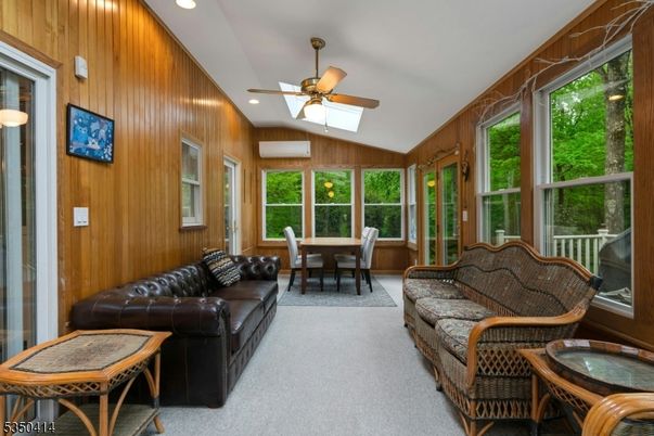 Dining room, Interior, Living room, Recessed Lighting, Wooden Walls