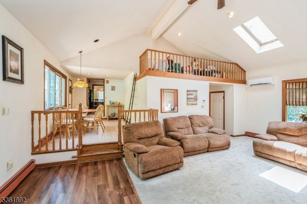 Dining room, Interior, Living room, Pendant Lights, Recessed Lighting, Wood Texture Flooring
