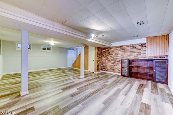 Empty room, Interior, Stone Walls, Wood Texture Flooring
