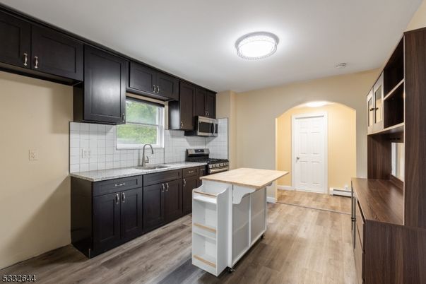 Interior, Kitchen, Stainless Steel Appliances, Wood Texture Flooring