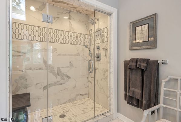 Bathroom, Glass Shower, Interior, Marble Walls