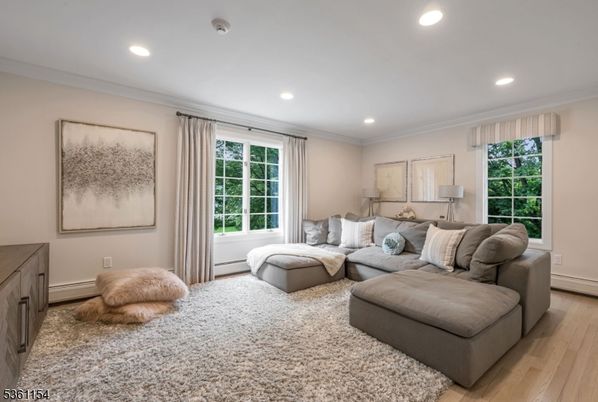 Bedroom, Interior, Living room, Recessed Lighting, Wood Texture Flooring
