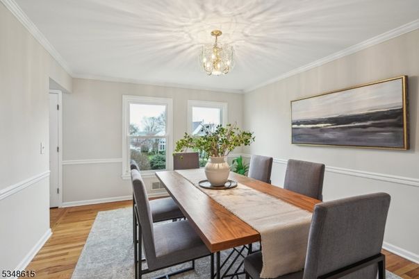 Chandelier, Dining room, Interior, Wood Texture Flooring