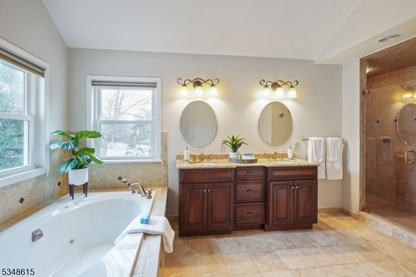 Bathroom, Dual Sink Vanities, Glass Shower, Interior