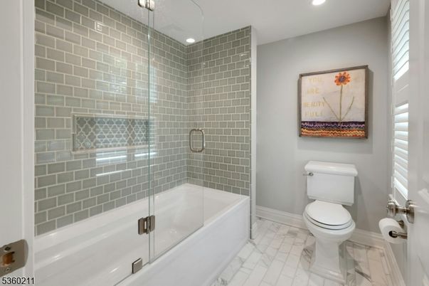 Bathroom, Glass Shower, Interior, Marble, Recessed Lighting