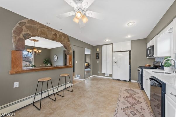 Chandelier, Interior, Kitchen, Recessed Lighting