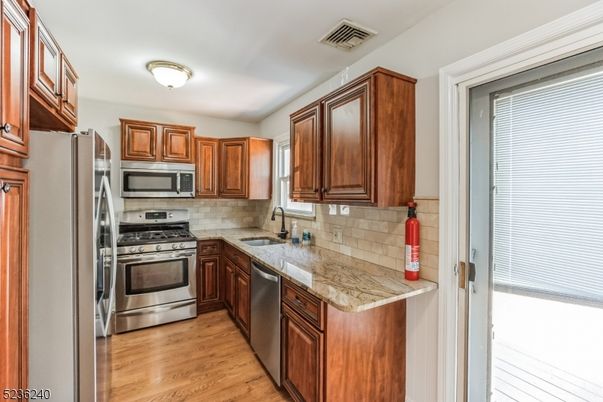 Interior, Kitchen, Stainless Steel Appliances, Wood Texture Flooring