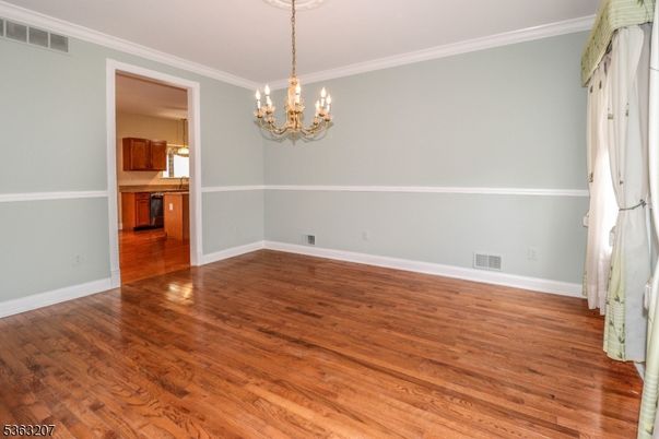 Chandelier, Empty room, Interior, Kitchen, Wood Texture Flooring