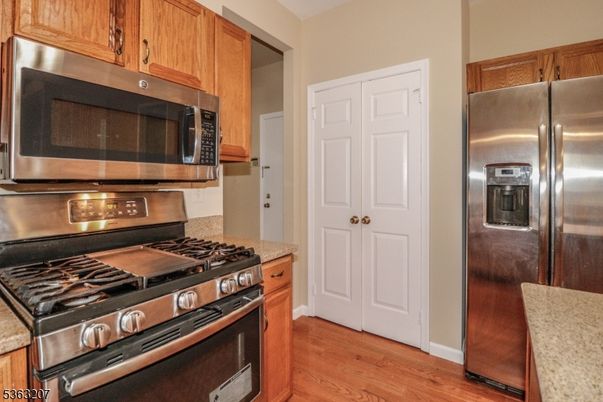 Interior, Kitchen, Stainless Steel Appliances, Wood Texture Flooring