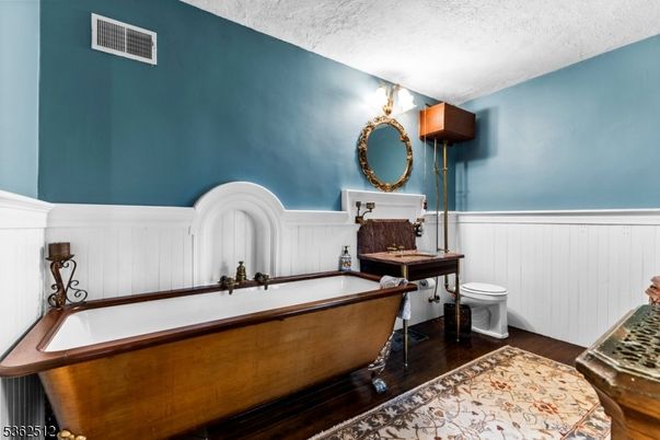 Bathroom, Free Standing Baths, Interior, Wood Texture Flooring