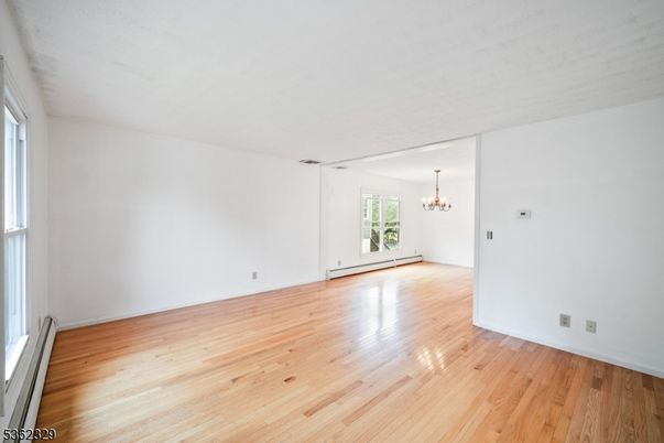 Chandelier, Empty room, Interior, Wood Texture Flooring