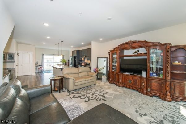 Interior, Kitchen, Living room, Pendant Lights, Recessed Lighting, Stainless Steel Appliances, Wood Texture Flooring