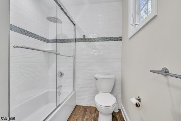 Bathroom, Glass Shower, Interior, Wood Texture Flooring