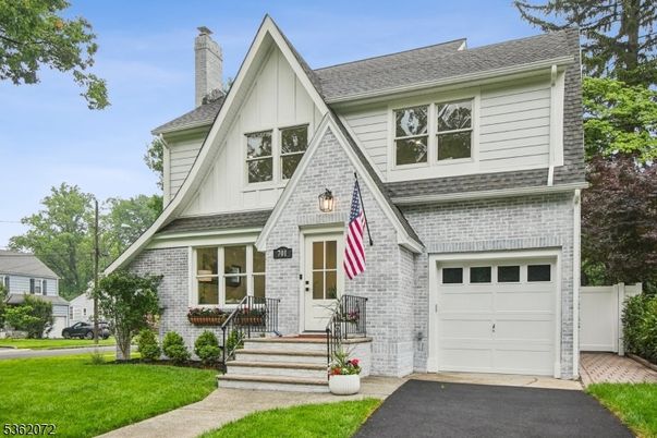 Attached, Exterior, Facade, Brick Facade, Tudor Revival