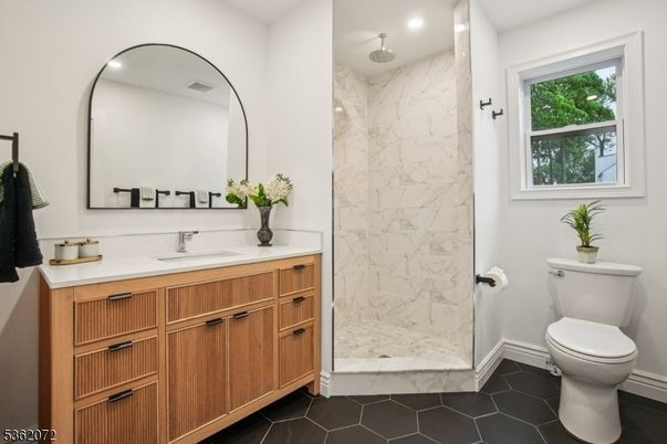 Bathroom, Glass Shower, Interior, Marble Walls, Recessed Lighting