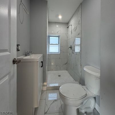 Bathroom, Glass Shower, Interior, Marble, Marble Walls, Recessed Lighting