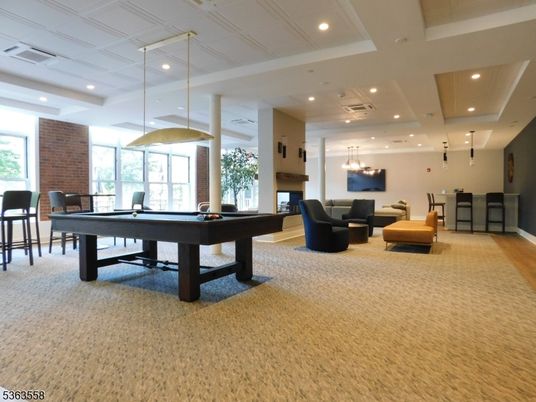 Billiard Table, Chandelier, Game Room, Interior, Living room, Pendant Lights, Recessed Lighting, Stone Walls