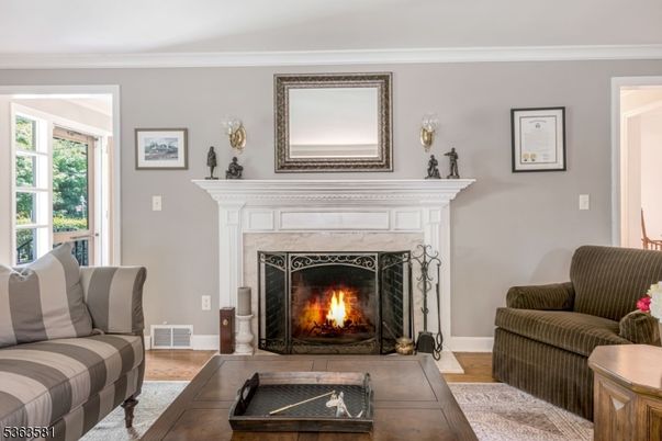 Fireplace, Interior, Wood Texture Flooring