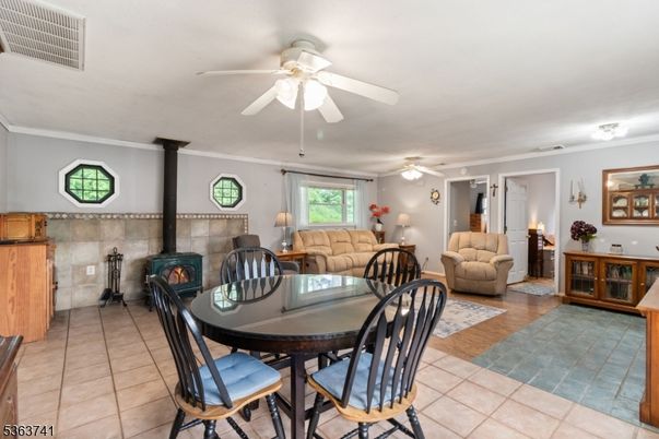 Dining room, Fireplace, Interior, Living room