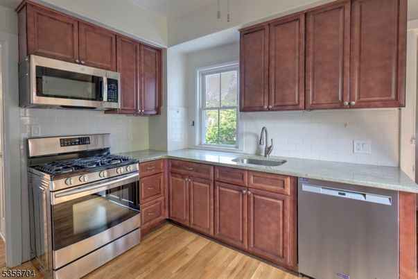 Interior, Kitchen, Stainless Steel Appliances, Wood Texture Flooring