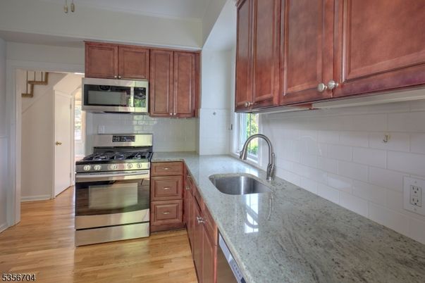 Interior, Kitchen, Stainless Steel Appliances, Wood Texture Flooring