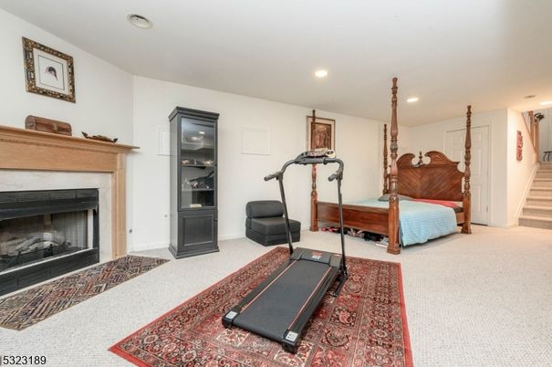 Bedroom, Fireplace, Fitness Equipment, Interior, Recessed Lighting