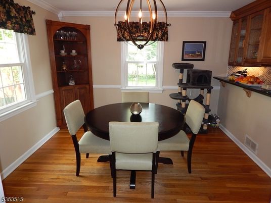 Chandelier, Dining room, Interior, Wood Texture Flooring