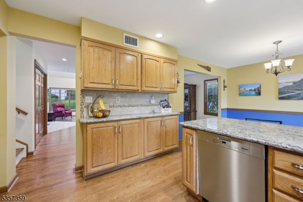 Chandelier, Interior, Kitchen, Recessed Lighting, Wood Texture Flooring