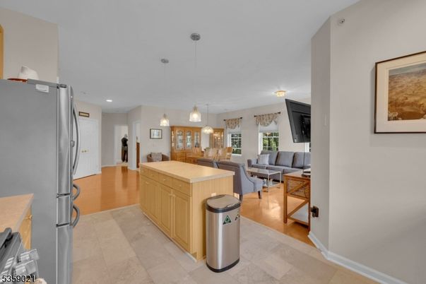 Dining room, Interior, Kitchen, Living room, Pendant Lights, Recessed Lighting, Wood Texture Flooring