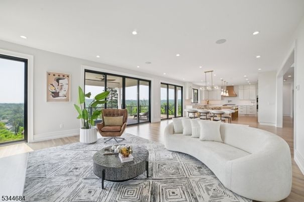 Dining room, Interior, Kitchen, Living room, Pendant Lights, Recessed Lighting, Wood Texture Flooring