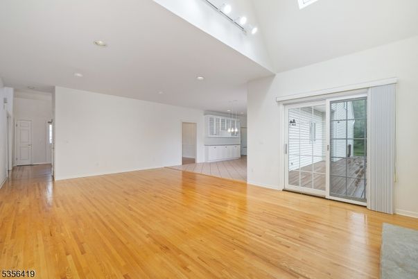 Empty room, Interior, Pendant Lights, Recessed Lighting, Wood Texture Flooring