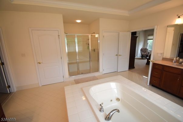Bathroom, Glass Shower, Interior, Recessed Lighting, Tile Countertops