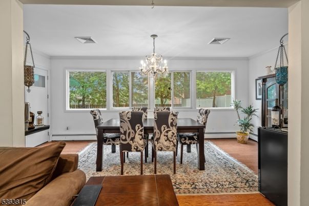 Chandelier, Dining room, Interior, Wood Texture Flooring