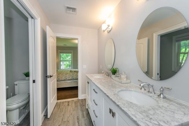 Bathroom, Dual Sink Vanities, Interior, Wood Texture Flooring