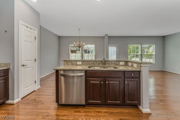 Chandelier, Interior, Kitchen, Recessed Lighting, Wood Texture Flooring