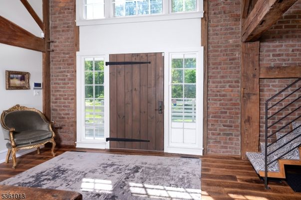 Interior, Stone Walls, Wood Texture Flooring