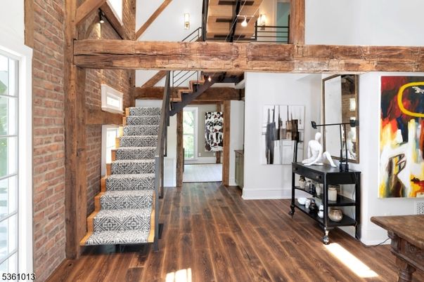 Interior, Stone Walls, Wooden Beams, Wood Texture Flooring