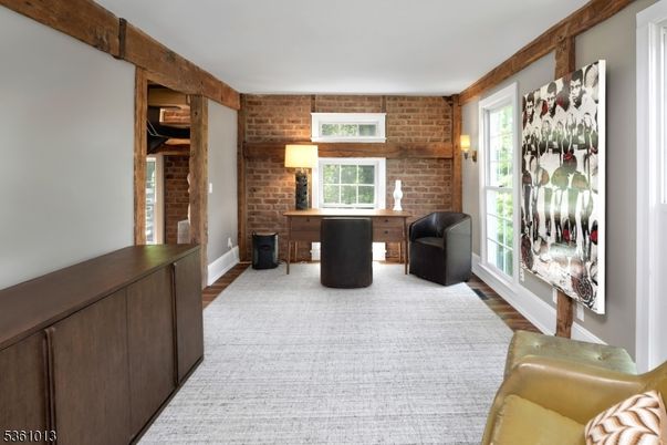 Interior, Stone Walls, Wood Texture Flooring