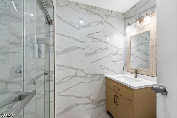 Bathroom, Glass Shower, Interior, Marble Walls