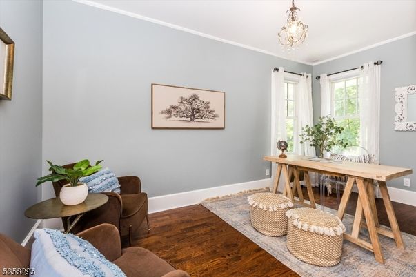 Chandelier, Home Office, Interior, Wood Texture Flooring