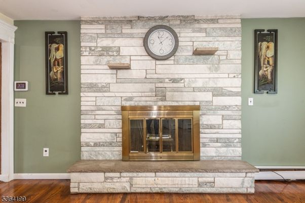 Fireplace, Interior, Stone Walls, Wood Texture Flooring